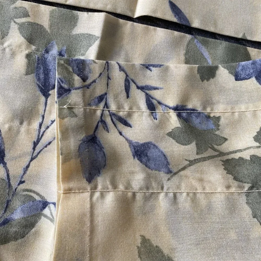 Dan River Vintage Window Valance Set of 2 Yellow Blue floral green 84 x 16